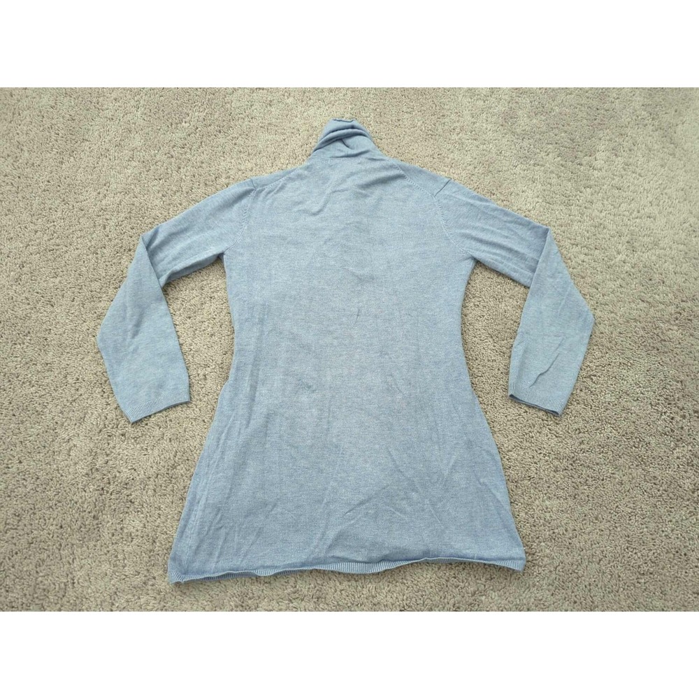 Zara Knit Cardigan Womens Small Open Front Blue Long Sleeve Shawl Collar - Picture 7 of 8